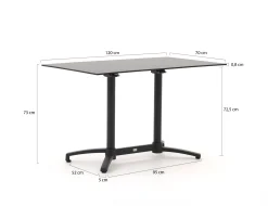 Bellagio Canzo klaptafel 120x70x73cm