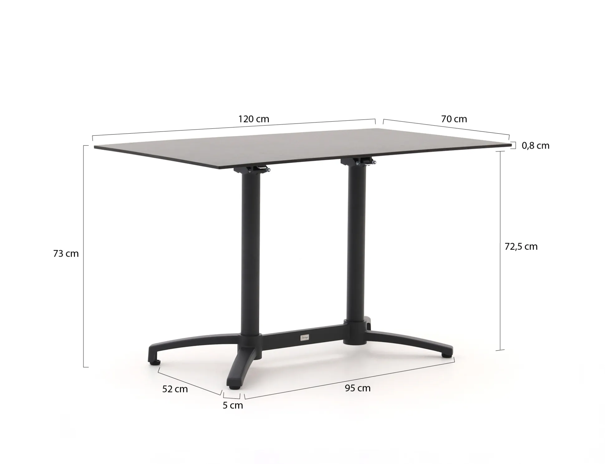 Bellagio Canzo klaptafel 120x70x73cm