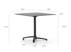 Bellagio Canzo klaptafel 80x80x73cm