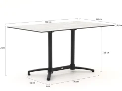 Bellagio Canzo klaptafel 140x80x73cm