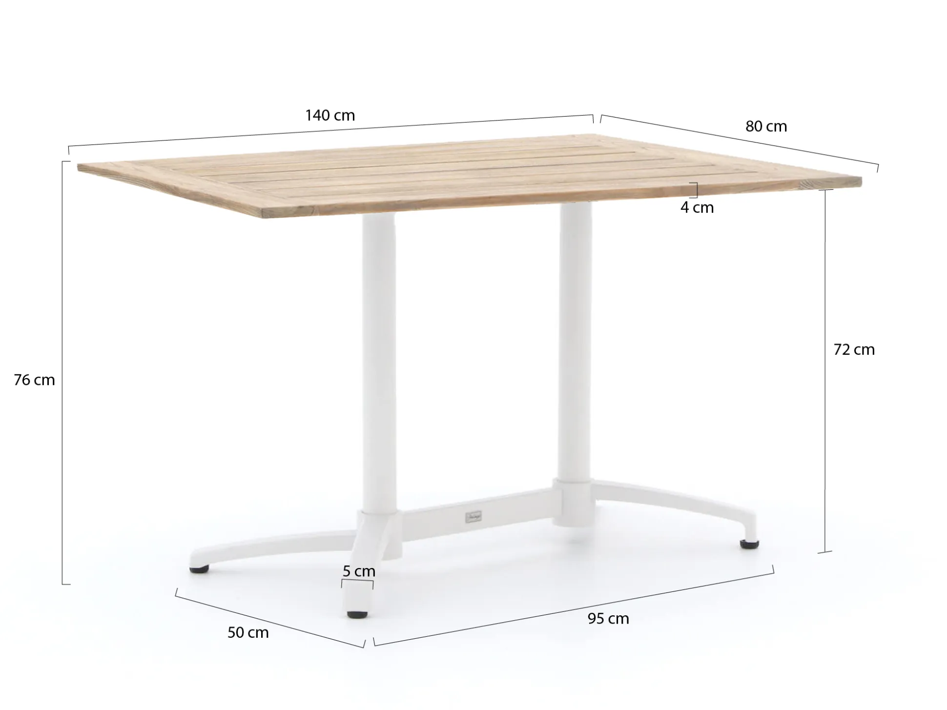 Bellagio Canzo klaptafel 140x80x75cm
