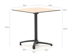 Bellagio Canzo klaptafel 70x70x73cm