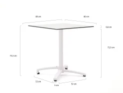 Bellagio Canzo klaptafel 80x80x73cm