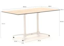 Bellagio Canzo klaptafel 140x80x73cm