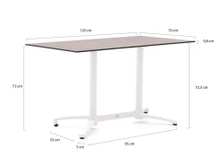 Bellagio Canzo klaptafel 120x70x73cm