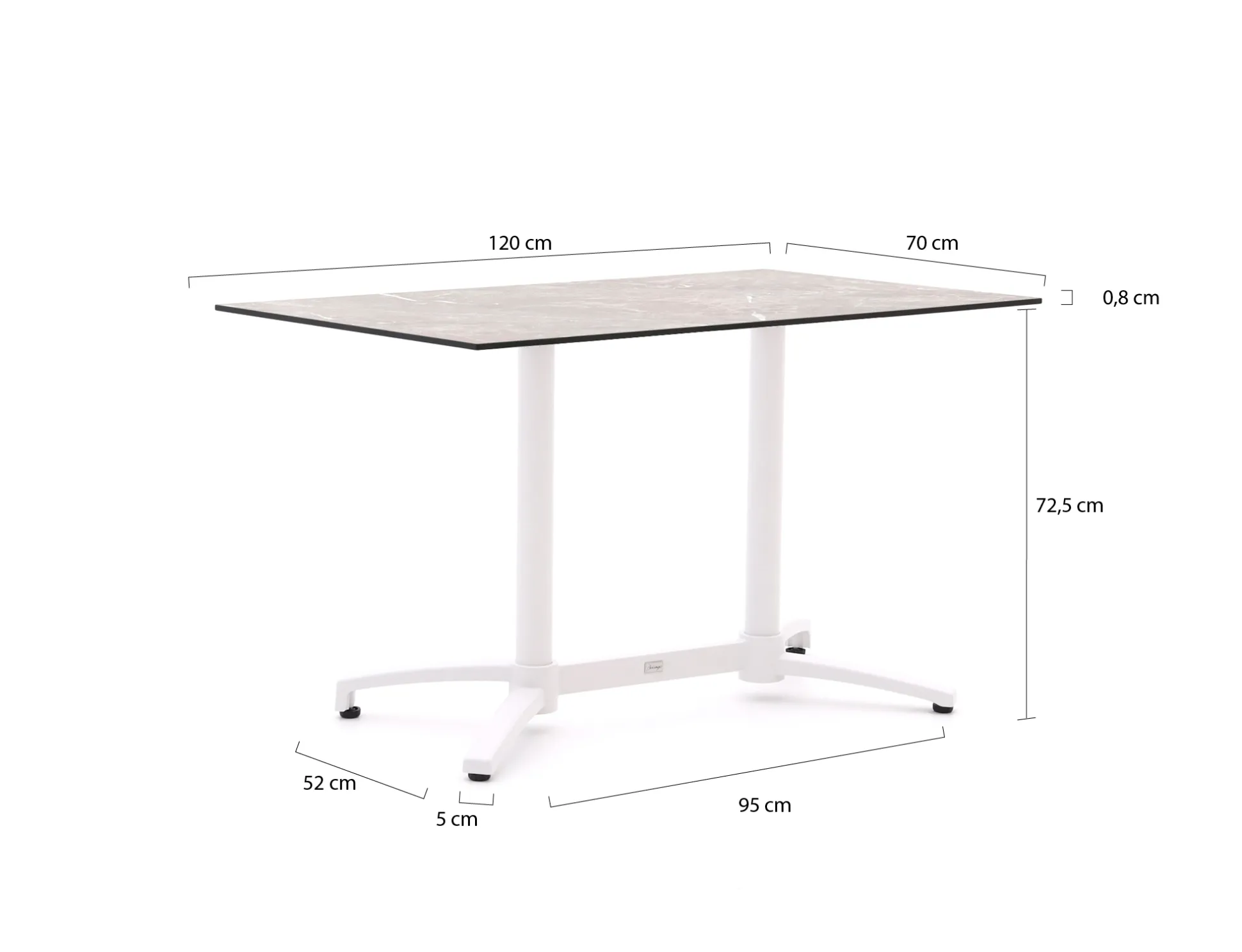 Bellagio Canzo klaptafel 120x70x73cm