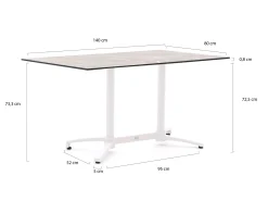 Bellagio Canzo klaptafel 140x80x73cm