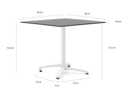 Bellagio Canzo klaptafel 80x80x73cm