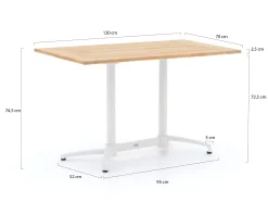 Bellagio Canzo klaptafel 120x70x75cm