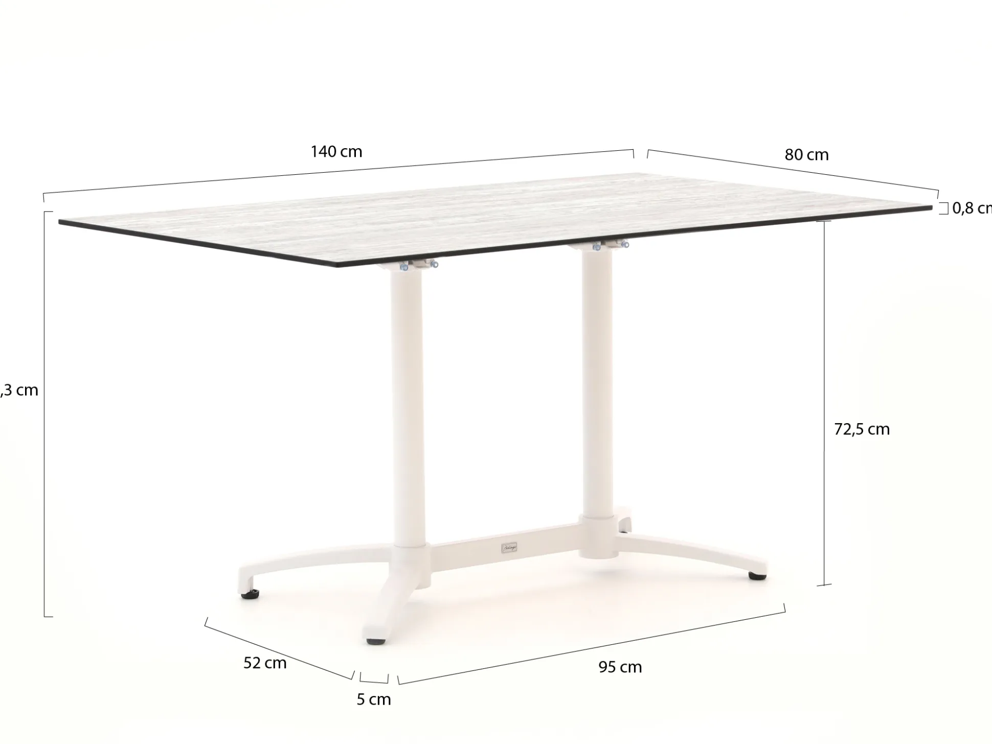 Bellagio Canzo klaptafel 140x80x73cm
