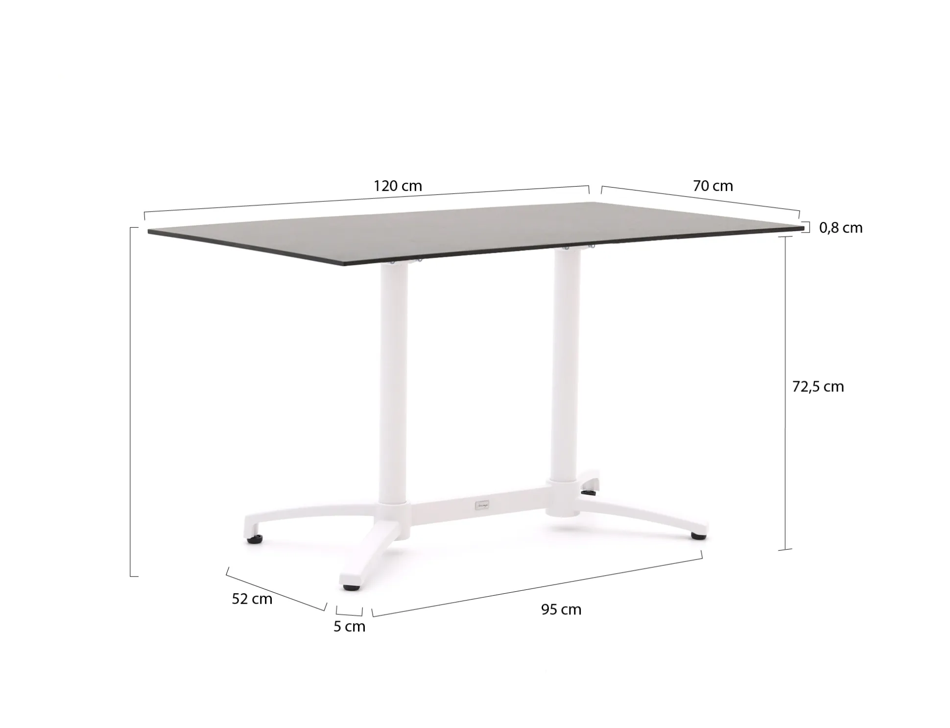 Bellagio Canzo klaptafel 120x70x73cm