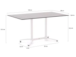 Bellagio Canzo klaptafel 140x80x73cm