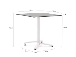 Bellagio Canzo klaptafel 70x70x73cm