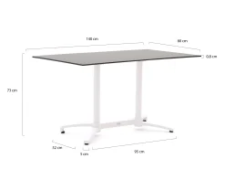 Bellagio Canzo klaptafel 140x80x73cm
