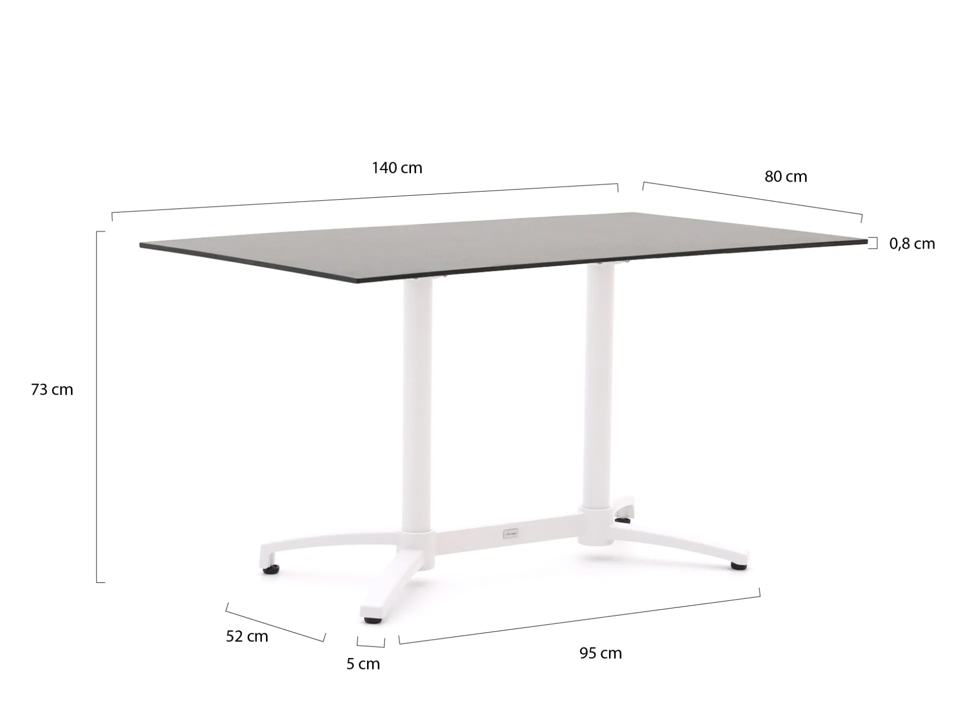 Bellagio Canzo klaptafel 140x80x73cm