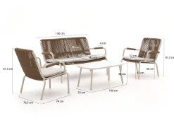 Bellagio Caronia stoel-bank loungeset 4-delig