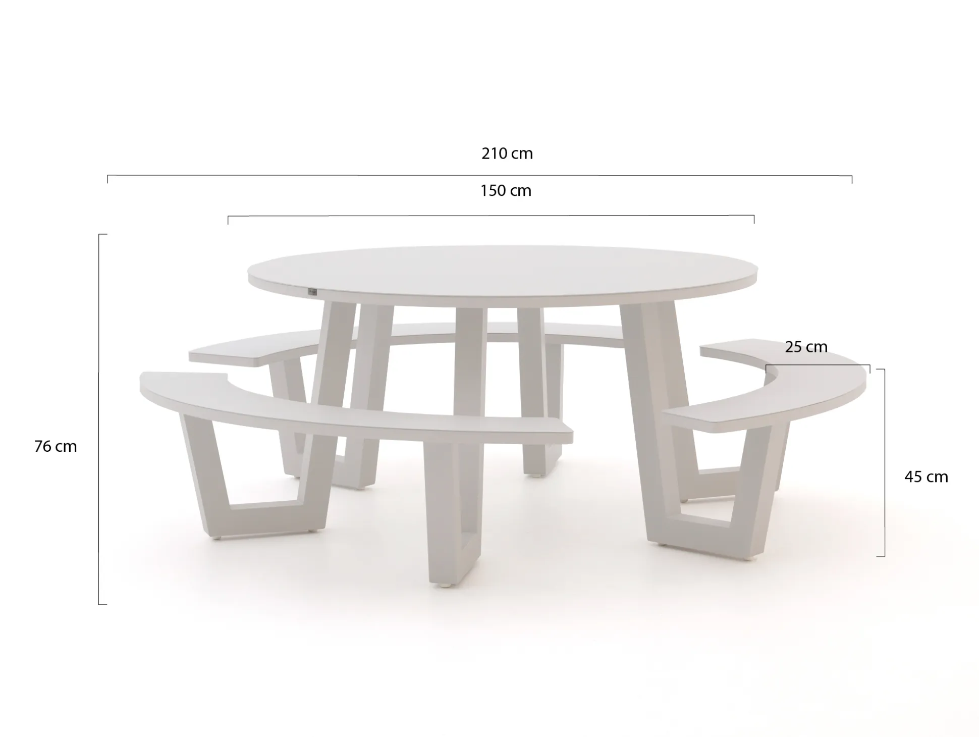 Bellagio Cavoli picknicktafel ø150cm