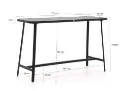 Bellagio Cino bartafel 175x58x105cm