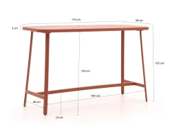 Bellagio Cino 175cm barset 5-delig stapelbaar