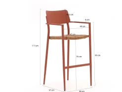 Bellagio Cino 175cm barset 5-delig stapelbaar