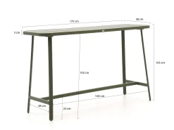 Bellagio Cino 175cm barset 5-delig stapelbaar