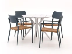 Bellagio Cino/Sora ø 90cm dining tuinset 5-delig stapelbaar