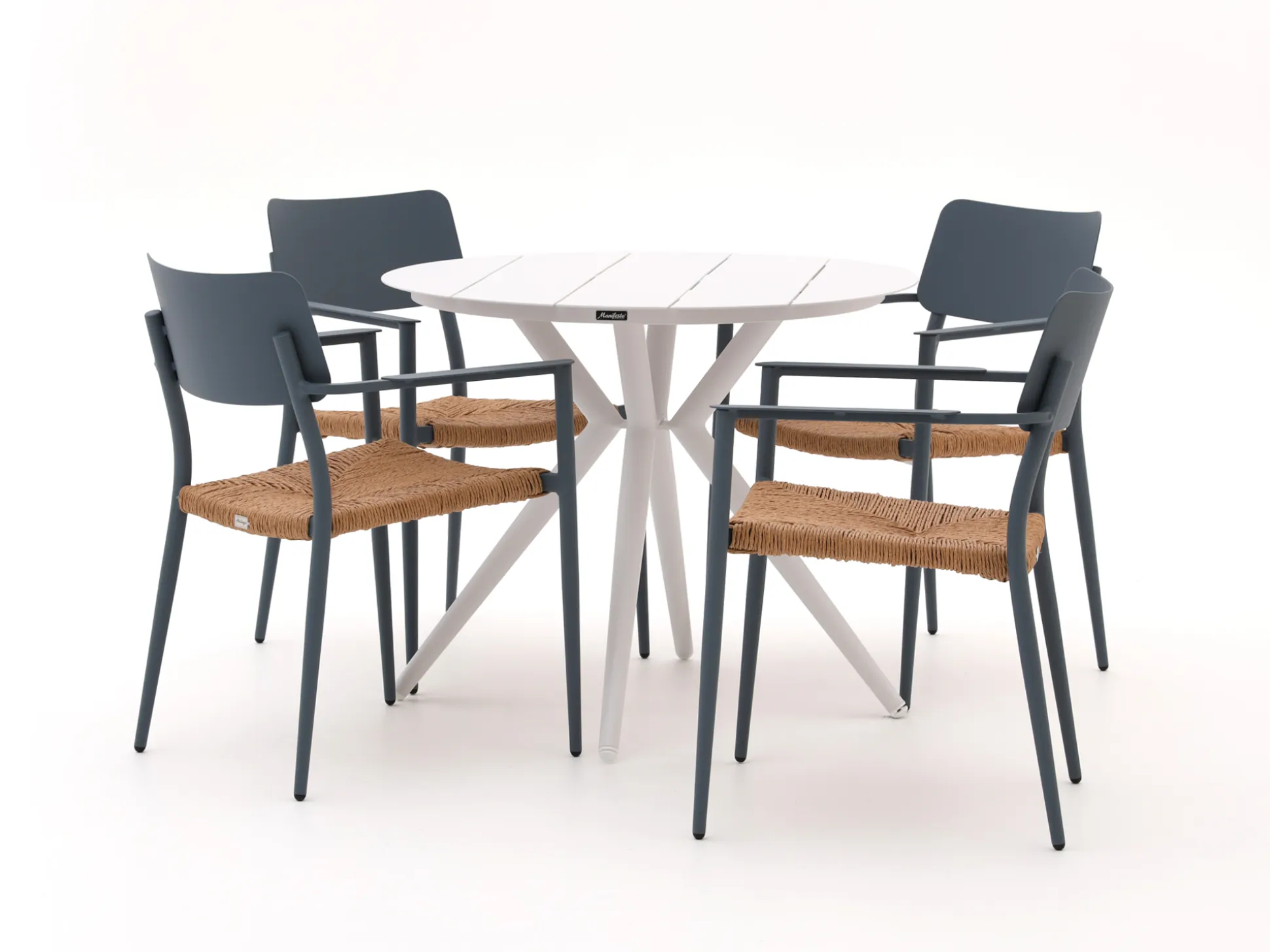 Bellagio Cino/Sora ø 90cm dining tuinset 5-delig stapelbaar