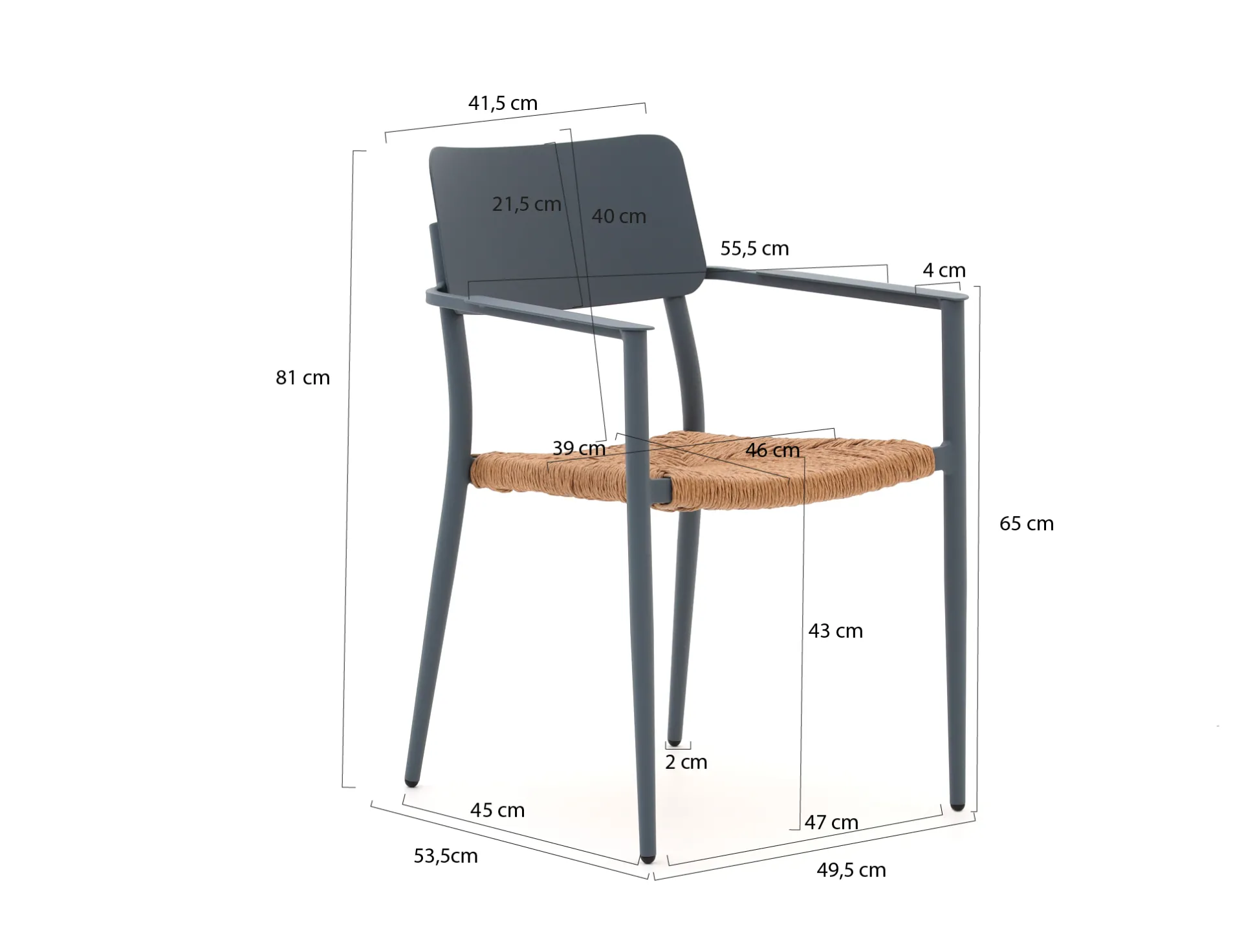 Bellagio Cino/Sora ø 90cm dining tuinset 5-delig stapelbaar