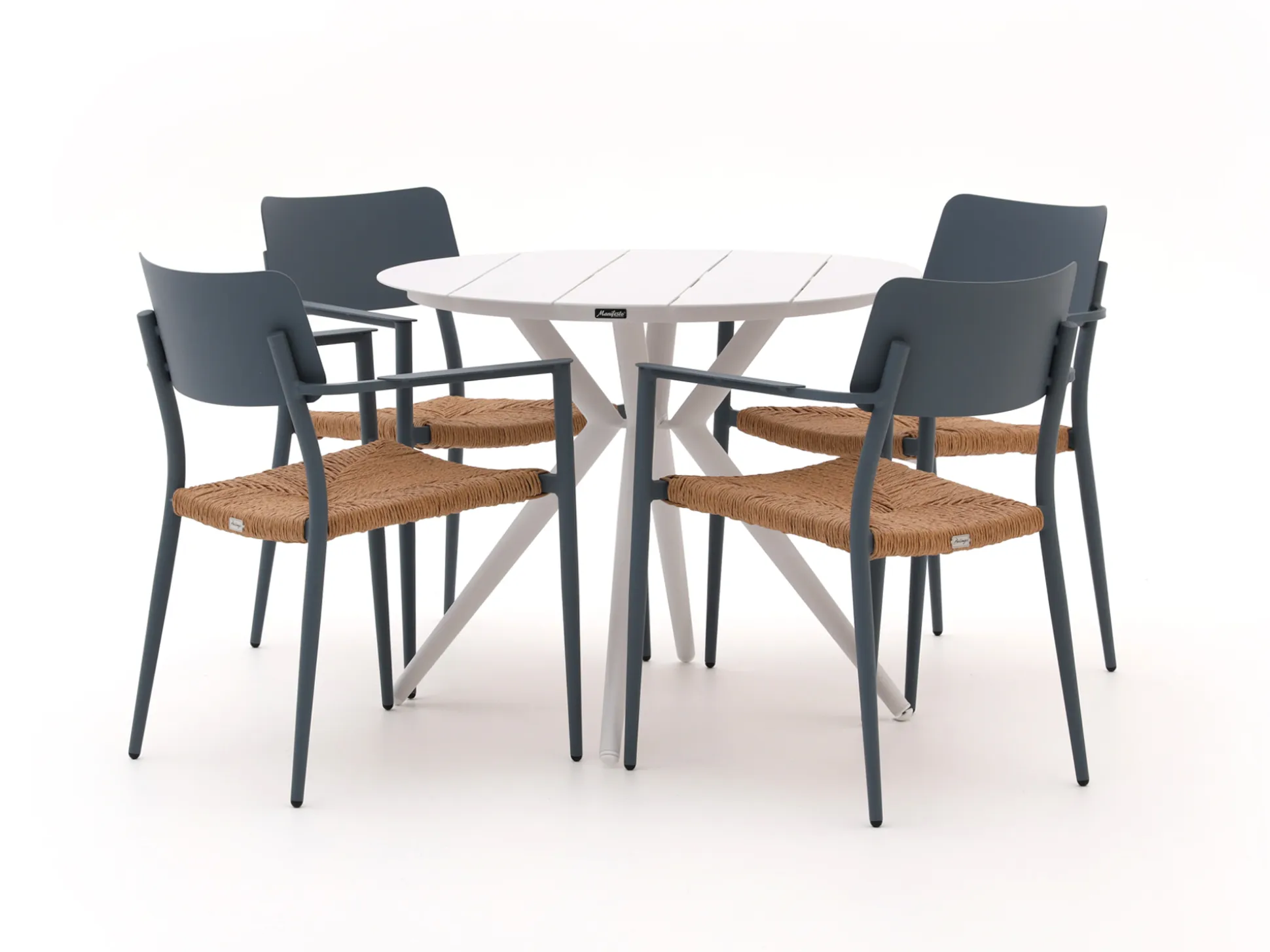 Bellagio Cino/Sora ø 90cm dining tuinset 5-delig stapelbaar