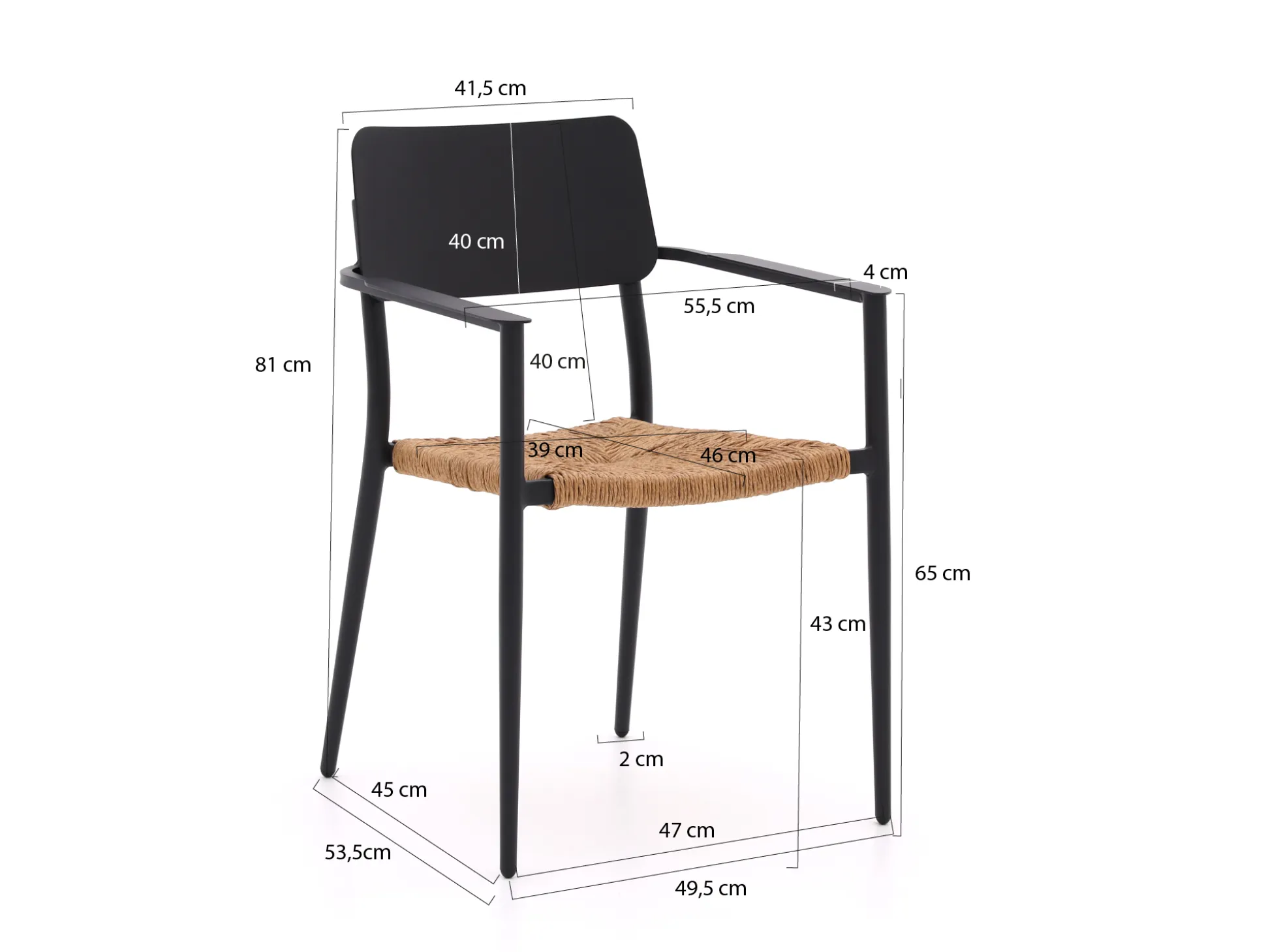 Bellagio Cino/Sora ø90cm dining tuinset 3-delig stapelbaar