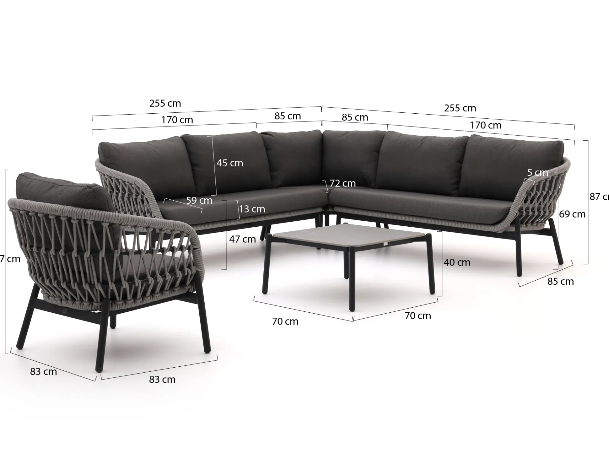 Bellagio Cupello hoek loungeset 5-delig