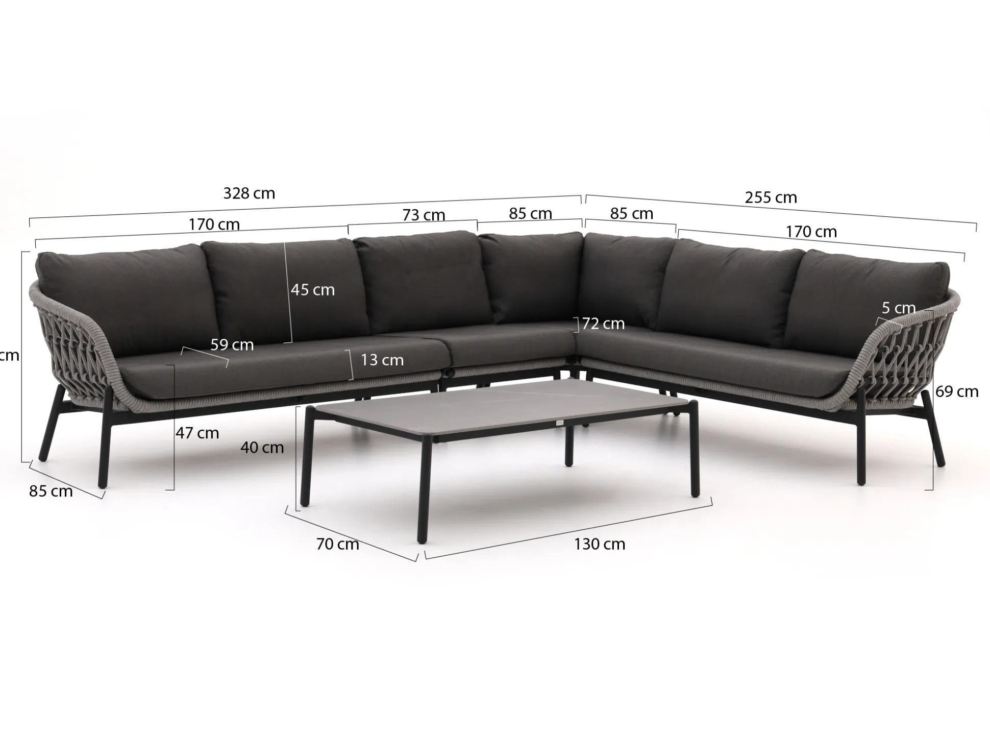 Bellagio Cupello hoek loungeset 5-delig rechts