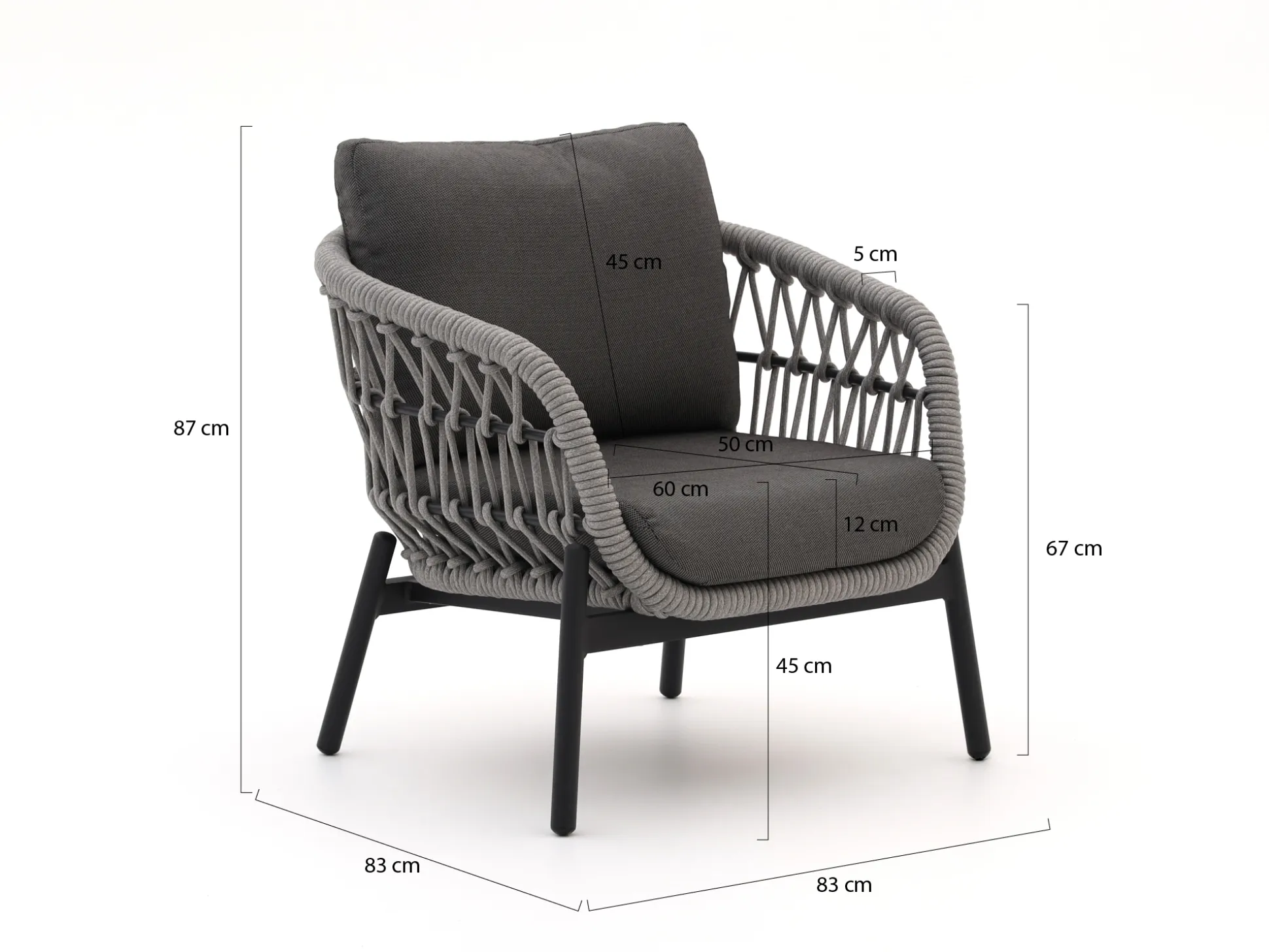 Bellagio Cupello/La Fonte ø150cm low dining tuinset 5-delig