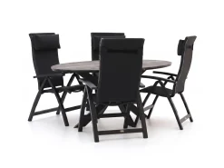 Bellagio Fermo/Fidenza ovaal 180cm dining tuinset 5-delig verstelbaar