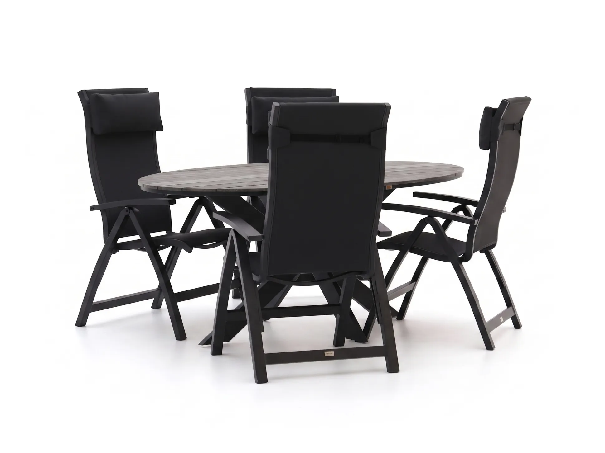 Bellagio Fermo/Fidenza ovaal 180cm dining tuinset 5-delig verstelbaar