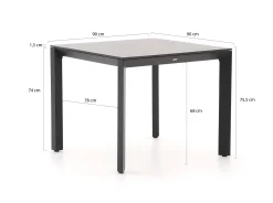 Bellagio Fermo/Sestino 90cm dining tuinset 3-delig verstelbaar