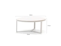 Bellagio Ficarolo lounge tuintafelset ø85cm(h:35cm)/ø65cm (h:30cm)