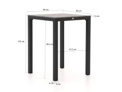 Bellagio Fidenza bartafel 80x80x105cm