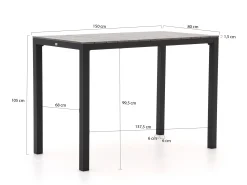 Bellagio Fidenza bartafel 150x80x105cm