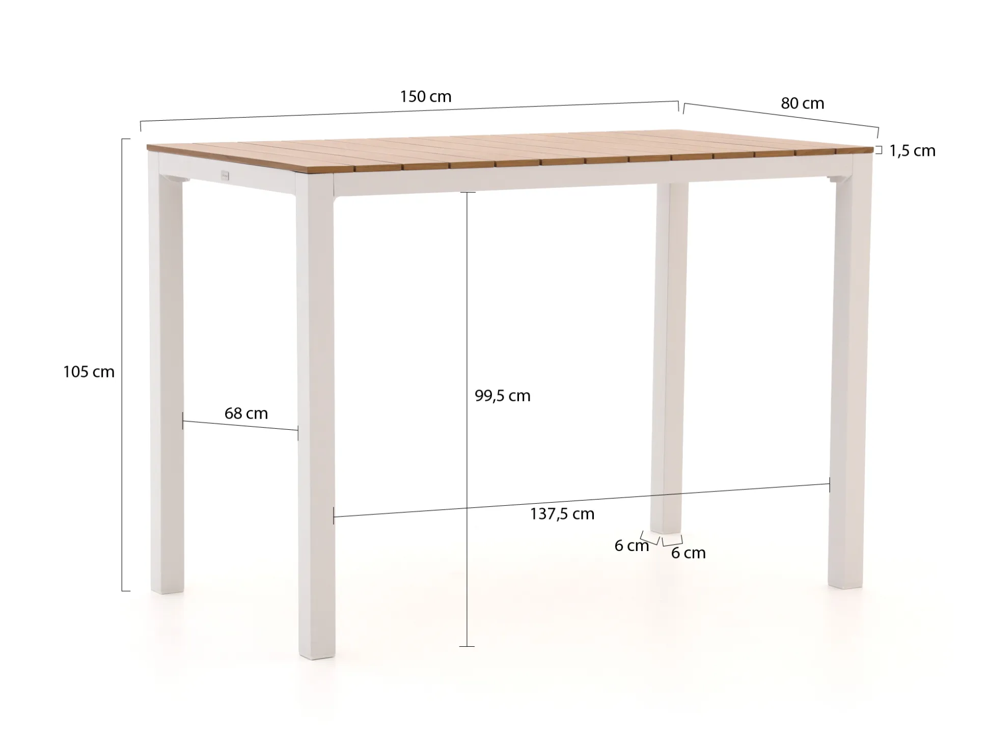 Bellagio Fidenza 150cm barset 5-delig