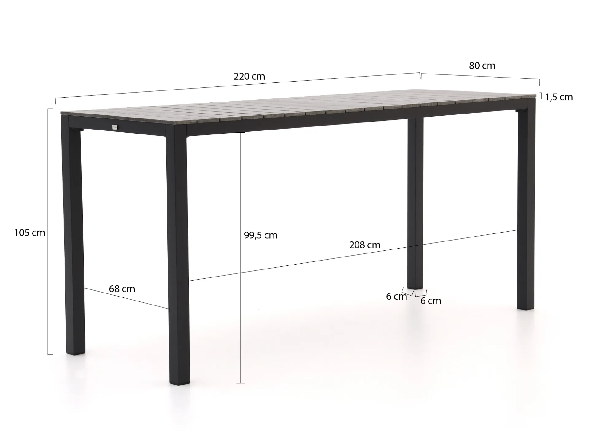 Bellagio Fidenza 220cm barset 7-delig