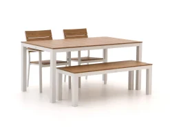 Bellagio Fidenza 160cm dining tuinset met bank 4-delig stapelbaar