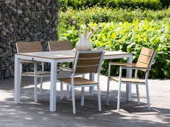 Bellagio Fidenza 160cm dining tuinset met bank 4-delig stapelbaar