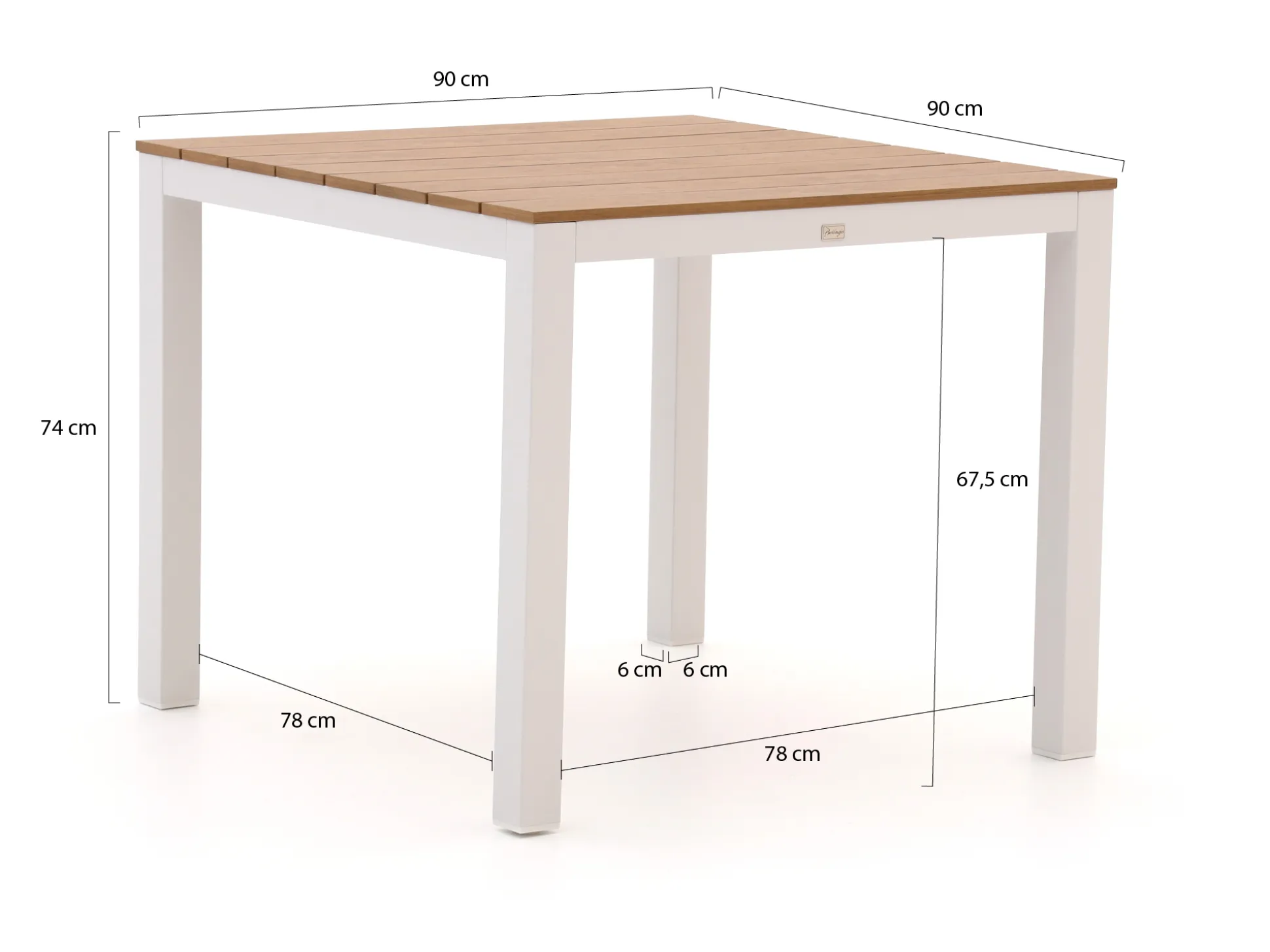 Bellagio Fidenza 90cm dining tuinset 3-delig stapelbaar