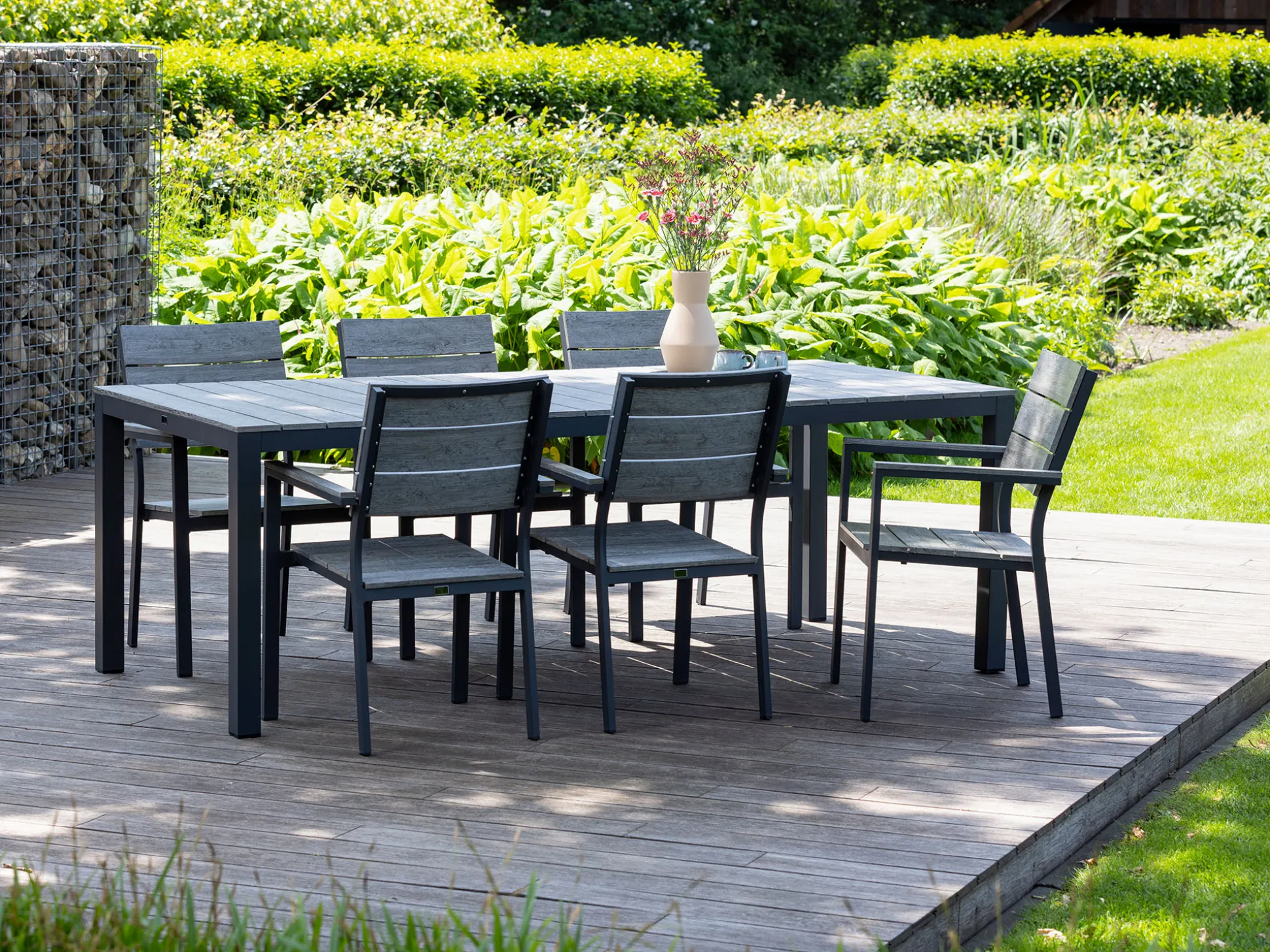 Bellagio Fidenza 220cm dining tuinset 7-delig stapelbaar