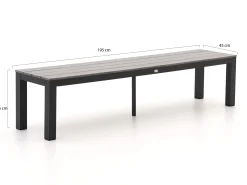 Bellagio Fidenza 220cm dining tuinset met bank 5-delig stapelbaar