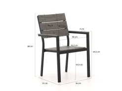 Bellagio Fidenza 220cm dining tuinset met bank 5-delig stapelbaar
