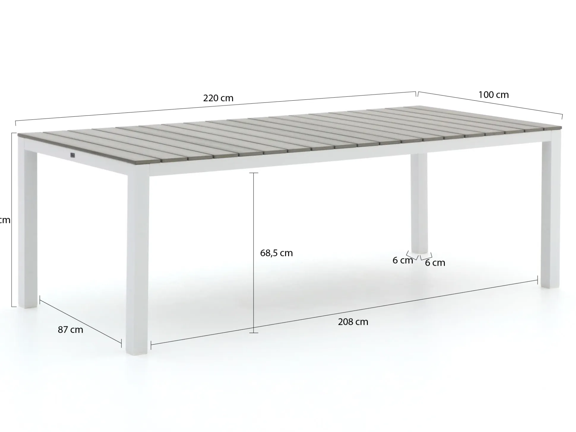Bellagio Fidenza dining tuintafel 220x100x75cm
