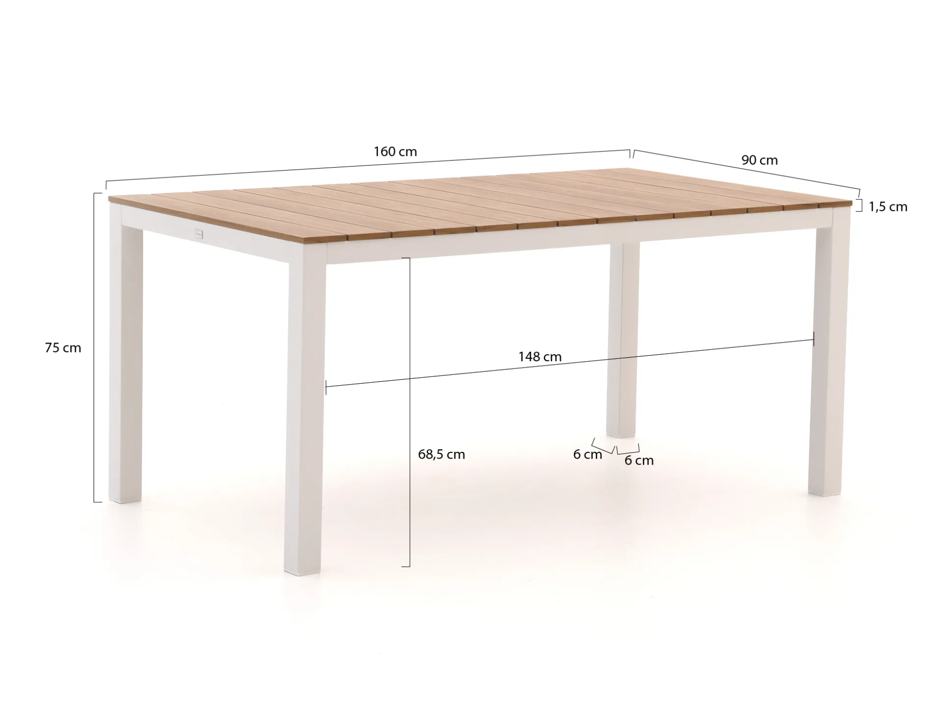Bellagio Fidenza dining tuintafel 160x90x75cm