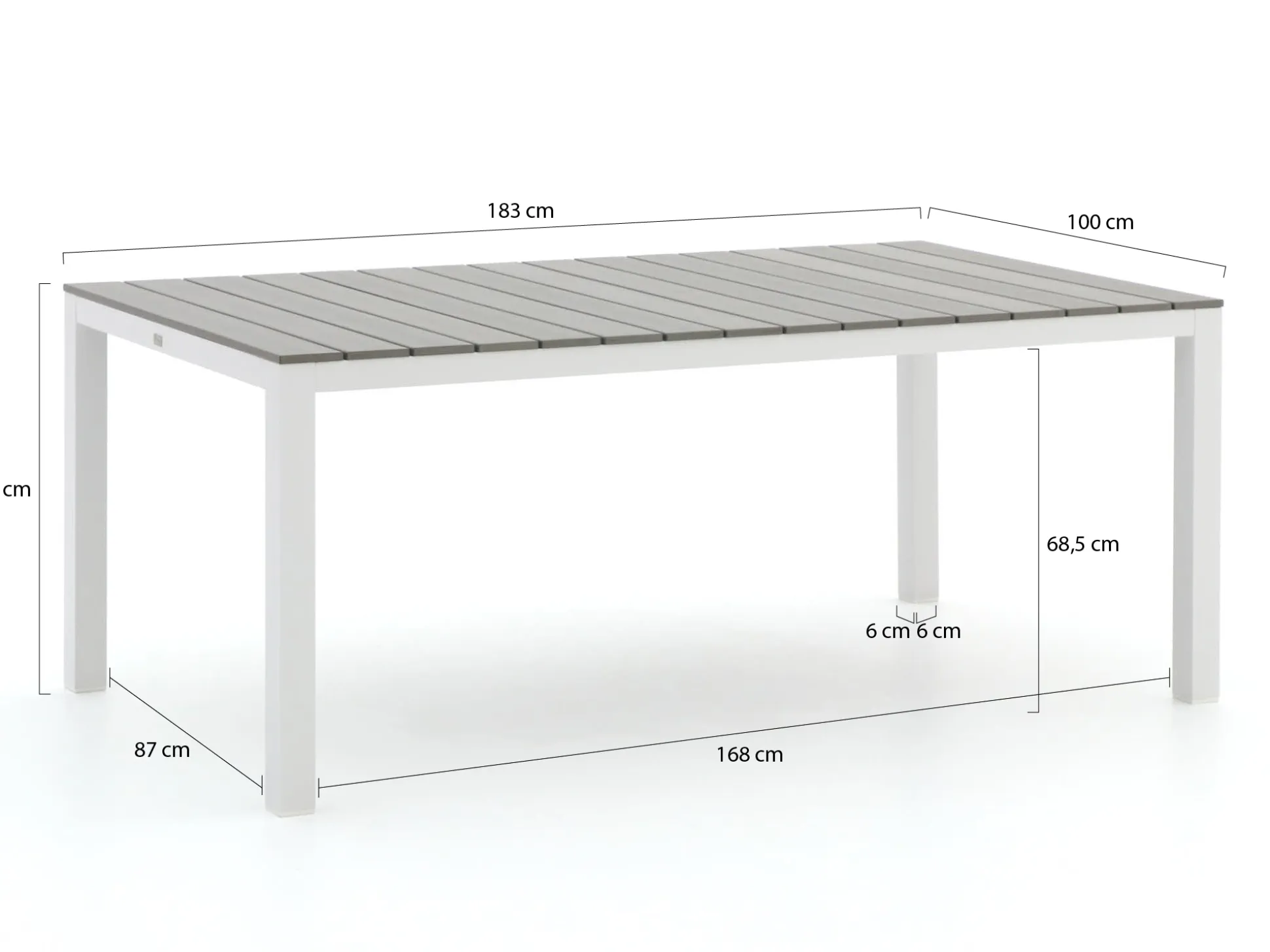 Bellagio Fidenza dining tuintafel 183x100x75cm